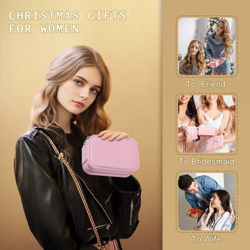 Compact Makeup Bag With LED Mirror, Rechargeable Makeup Mirror with Touch, Ideal Gift for Her, Home & Travel Use