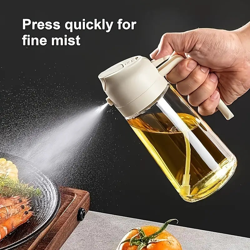Portable Oil Sprayer And Dispenser 2-In-1, Olive Oil Mister And Pourer,