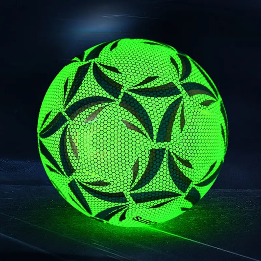 Shiny Fluorescent Green Soccer Ball Wearable PU Size 5