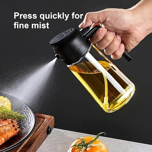 Portable Oil Sprayer And Dispenser 2-In-1, Olive Oil Mister And Pourer,