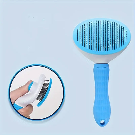 Easy-Clean Pet Grooming Brush for Cats & Dogs