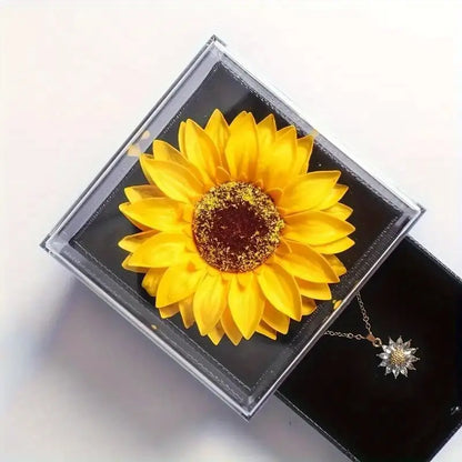 Sunflower Necklace Gift Set Luxury Necklaces with Gift Box for Girlfriend