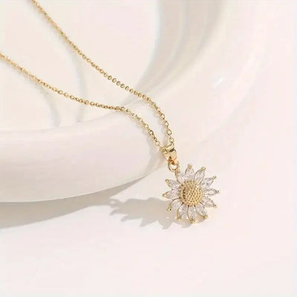 Sunflower Necklace Gift Set Luxury Necklaces with Gift Box for Girlfriend